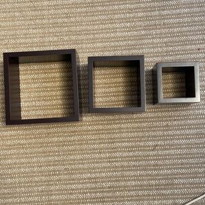 3 Dark Brown Wooden Thick Frames